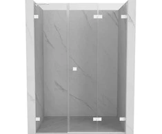 Dušo durys Mexen Lunar-F, sulankstomos, dešinė, 145 cm, transparent/baltas