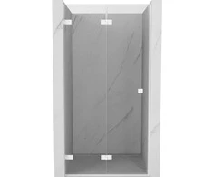 Dušo durys Mexen Lunar-F, sulankstomos, kairė, 90 cm, transparent/baltas