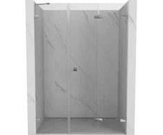 Dušo durys Mexen Lunar-F, sulankstomos, dešinė, 140 cm, transparent/chrome
