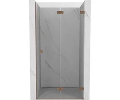Dušo durys Mexen Lunar-F, sulankstomos, dešinė, 65 cm, transparent/brushed copper