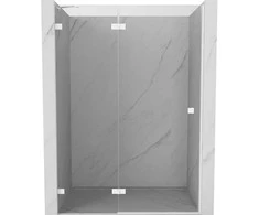 Dušo durys Mexen Lunar, kairinės, 130 cm, transparent/baltas