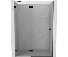 Dušo durys Mexen Lunar, kairinės, 135 cm, transparent/juodas