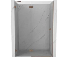 Dušo durys Mexen Lunar, kairinės, 140 cm, transparent/brushed copper