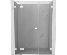 Dušo durys Mexen Lunar, kairinės, 155 cm, transparent/baltas