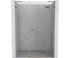 Dušo durys Mexen Lunar L, dešinė, 120 cm, transparent/brushed copper