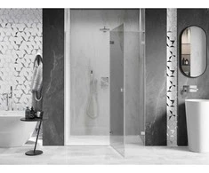 Dušo durys Mexen Lunar L, dešinė, 130 cm, transparent/brushed nickel