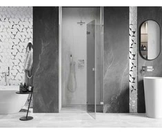 Dušo durys Mexen Lunar L, dešinė, 85 cm, transparent/brushed nickel