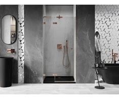 Dušo durys Mexen Lunar L, kairė, 105 cm, transparent/brushed copper