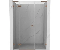 Dušo durys Mexen Lunar L, kairė, 135 cm, transparent/brushed copper