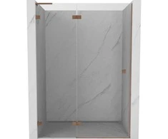 Dušo durys Mexen Lunar L, kairė, 135 cm, transparent/brushed copper