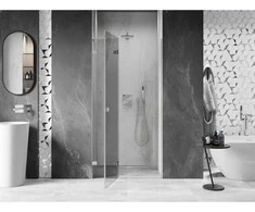 Dušo durys Mexen Lunar L, kairė, 70 cm, transparent/brushed nickel