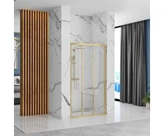 Dušo durys Rea Alex 120, Brushed Gold