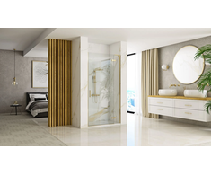 Dušo durys Rea Hugo Gold Brushed, 100 cm