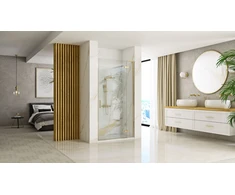 Dušo durys Rea Hugo Gold Brushed, 80 cm