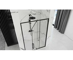Dušo durys Rea Rapid Swing, Juodas, 120 cm