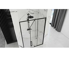 Dušo durys Rea Rapid Swing, Juodas, 120 cm