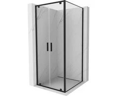 Dušo kabina Mexen Exo, varstomos durys, 100 x 100 cm, transparent/juodas