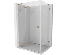 Dušo kabina Mexen Lunar L, kairė, 100 x 70 cm, transparent/brushed copper