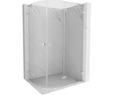 Dušo kabina Mexen Lunar L, pusapvalė, dešinė, 80 x 70 cm, transparent/brushed nickel