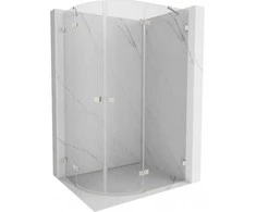 Dušo kabina Mexen Lunar, pusapvalė, dešinė, 100 x 90 cm, transparent/brushed nickel