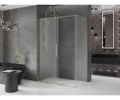 Dušo kabina Mexen Velar, 140 x 75 cm, Gold/matinis stiklas