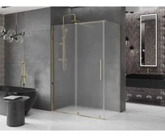 Dušo kabina Mexen Velar, 160 x 80 cm, Gold/matinis stiklas