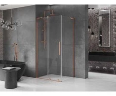 Dušo kabina Mexen Velar L, 110 x 80 cm, Brushed copper/Transparent
