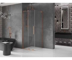 Dušo kabina Mexen Velar L, 90 x 90 cm, Brushed copper/Transparent