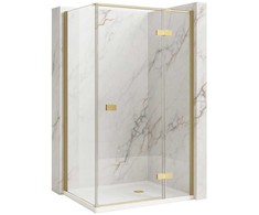 Dušo kabina Rea Atlas, 100x90 cm, Brushed Gold, dešinė
