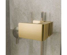 Dušo kabina Rea Atlas II, 100x90 cm, Brushed Gold, kairė
