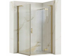 Dušo kabina REA Hugo, Brushed Gold, 100x90 cm