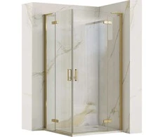 Dušo kabina REA Hugo Double, Brushed Gold, 90x90 cm