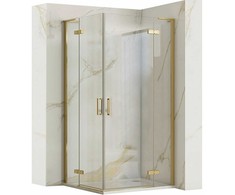Dušo kabina REA Hugo Double, Brushed Gold, 80x100 cm