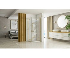 Dušo kabina REA Hugo Double, Brushed Gold, 80x100 cm