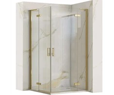 Dušo kabina REA Hugo Double, Brushed Gold, 100x100 cm