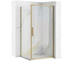 Dušo kabina REA Rapid Swing, Brushed Gold, 100x100 cm