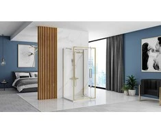 Dušo kabina REA Rapid Swing II, Brushed Gold, 100x80 cm