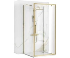 Dušo kabina REA Rapid Swing II, Brushed Gold, 100x100 cm