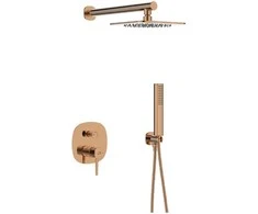 Dušo komplektas su potinkiniu maišytuvu Laveo Pola, Rose Gold