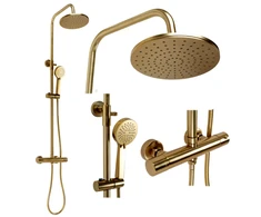 Dušo komplektas su termostatu REA Parot, Brushed Gold