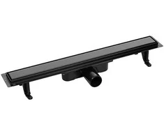 Dušo latakas Laveo Basso 2in1, 100 cm, Juodas