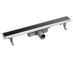 Dušo latakas Laveo Basso 2in1, 70 cm, Juodas Glass