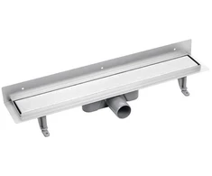 Dušo latakas Laveo Basso 2in1, 80 cm, Inox (montuojamas prie sienos)
