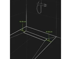 Dušo latakas Laveo Slim, 80 cm, Juodas