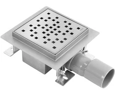 Dušo latakas REA Dots, Brushed Steel, 12x12 cm
