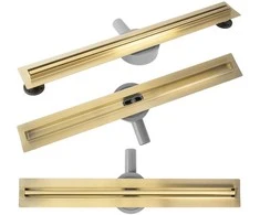 Dušo latakas REA Neox Slim Pro, Brushed Gold, 60 cm