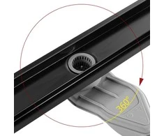 Dušo latakas REA Neox Superflow, Juodas, 90 cm