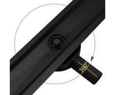 Dušo latakas REA Pure Neo Pro, Juodas, 100 cm
