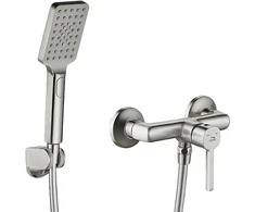 Dušo maišytuvas su dušo komplektu Laveo Alita, Brushed nickel