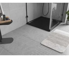 Dušo padėklas Mexen Flow Slim, kvadratinis, 80 x 80 cm, Juodas matt
